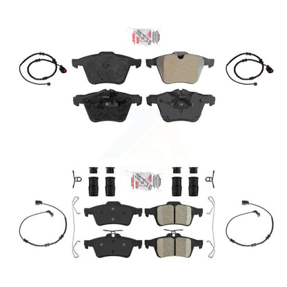 Ceramic Disc Brake Pads And Wear Sensors Front Rear Kit For Jaguar XJ