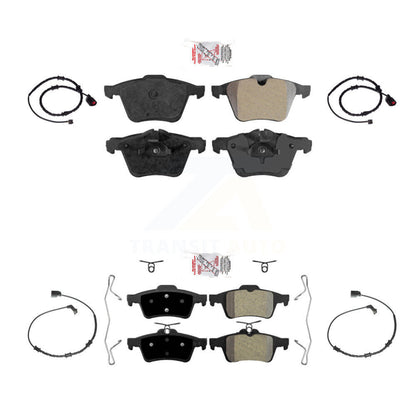 Ceramic Disc Brake Pads And Wear Sensors Front Rear Kit For Jaguar XJ