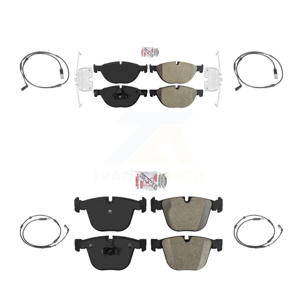 Ceramic Disc Brake Pads And Wear Sensors Front Rear Kit For 2009 BMW 750i 750Li