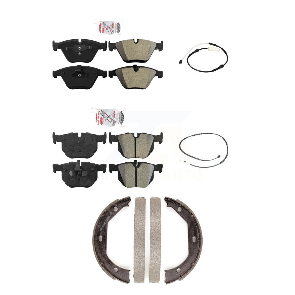 Ceramic Disc Brake Pads Wear Sensor Front Rear Kit (5Pc) For BMW 335i 335is 335d