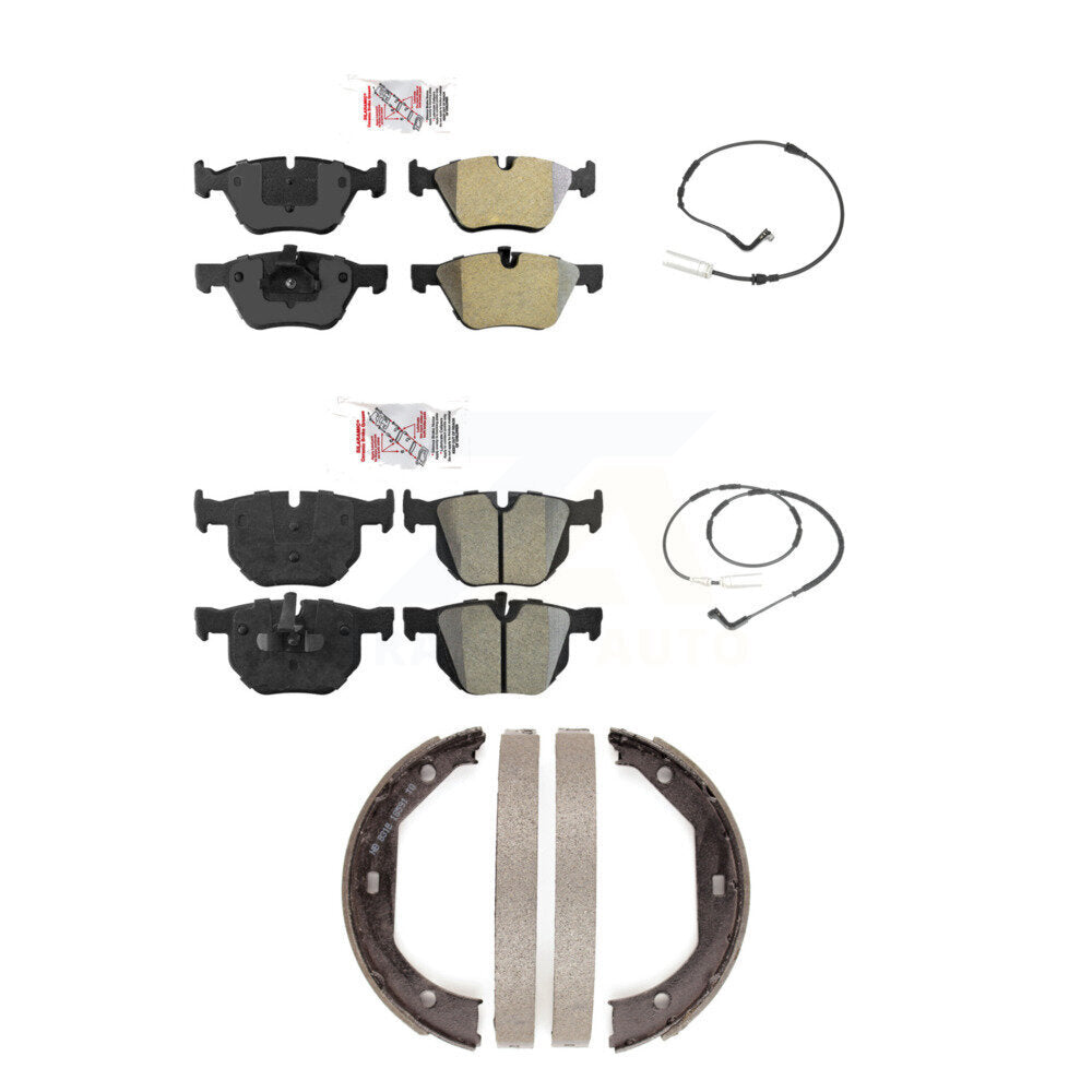 Ceramic Disc Brake Pads And Wear Sensors Front Rear Kit (5Pc) For 2006 BMW 330i