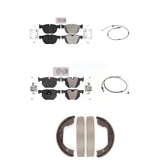 Ceramic Disc Brake Pads And Wear Sensors Front Rear Kit (5Pc) For BMW X5 X6