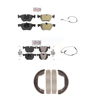 Ceramic Disc Brake Pads And Wear Sensors Front Rear Kit (5Pc) For BMW 525i