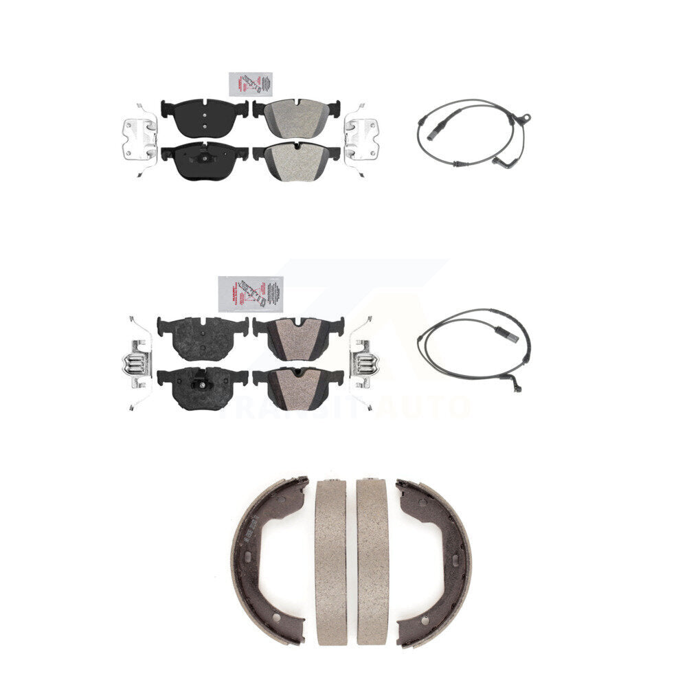 Ceramic Disc Brake Pads And Wear Sensors Front Rear Kit (5Pc) For BMW X5 X6