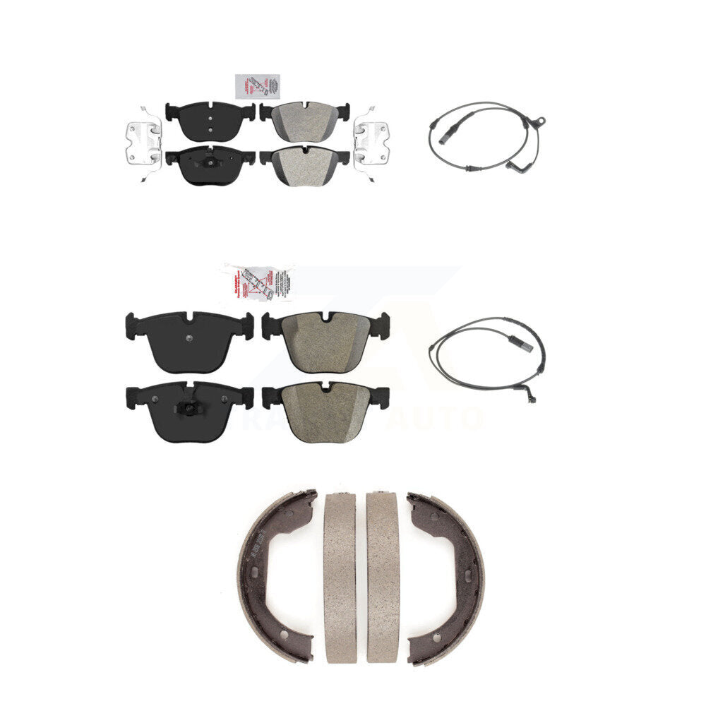Ceramic Disc Brake Pads And Wear Sensors Front Rear Kit (5Pc) For BMW X5 X6