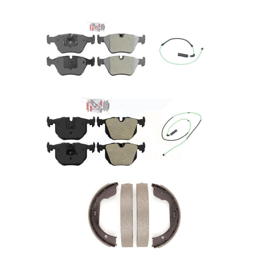 Ceramic Brake Pad And Wear Sensor Front Rear Kit (5Pc) For 2005-2006 BMW M3 3.2L