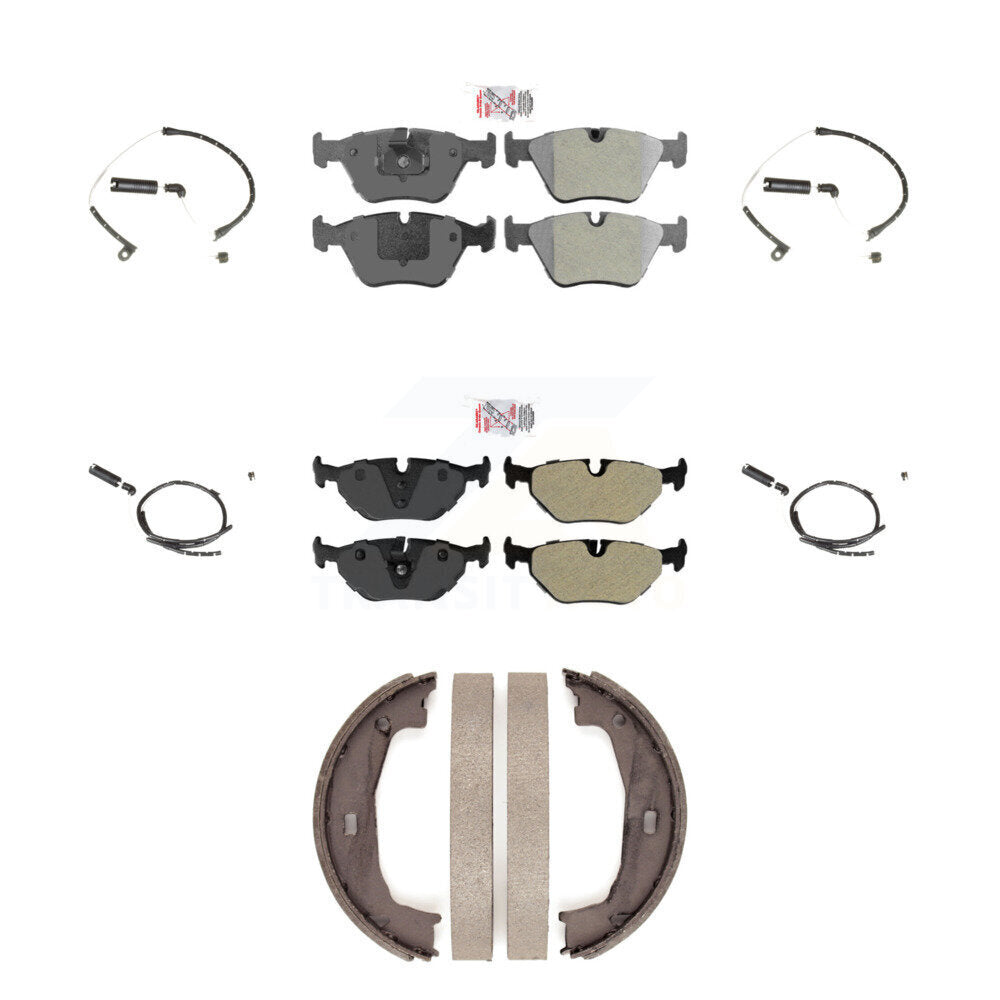 Ceramic Disc Brake Pads And Wear Sensors Front Rear Kit (7Pc) For BMW Z4