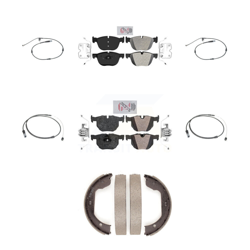 Ceramic Disc Brake Pads And Wear Sensors Front Rear Kit (7Pc) For BMW X5 X6