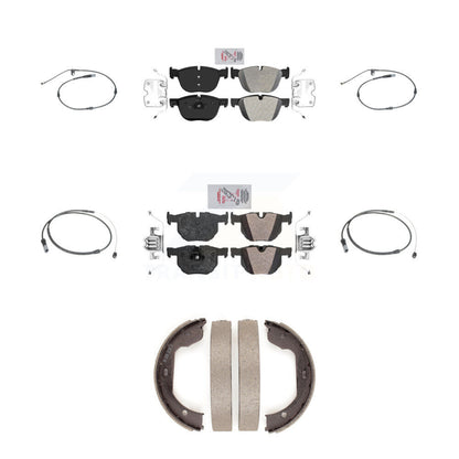 Ceramic Disc Brake Pads And Wear Sensors Front Rear Kit (7Pc) For BMW X5 X6
