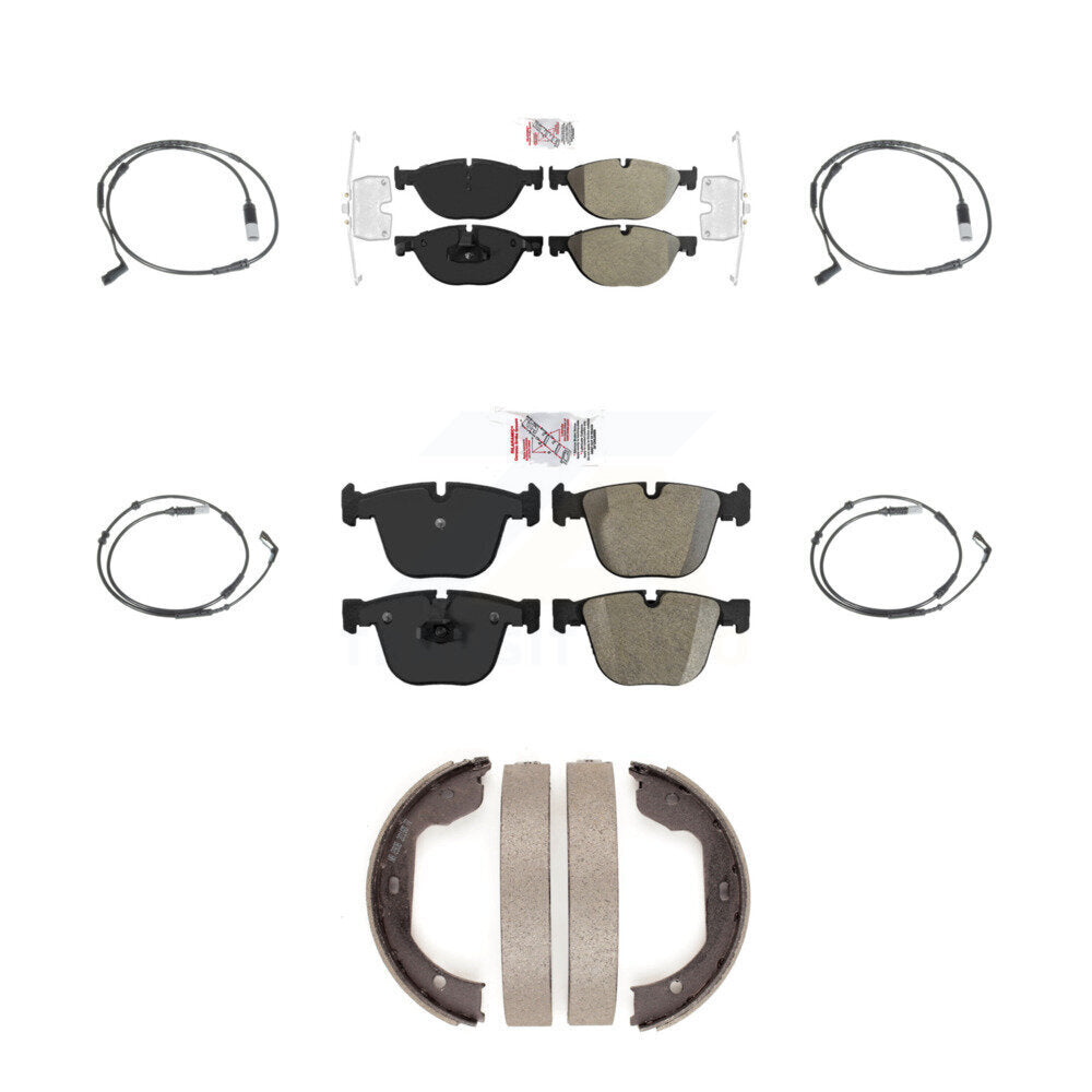 Ceramic Disc Brake Pads Wear Sensor Front Rear Kit (7Pc) For 2009 BMW 750i 750Li