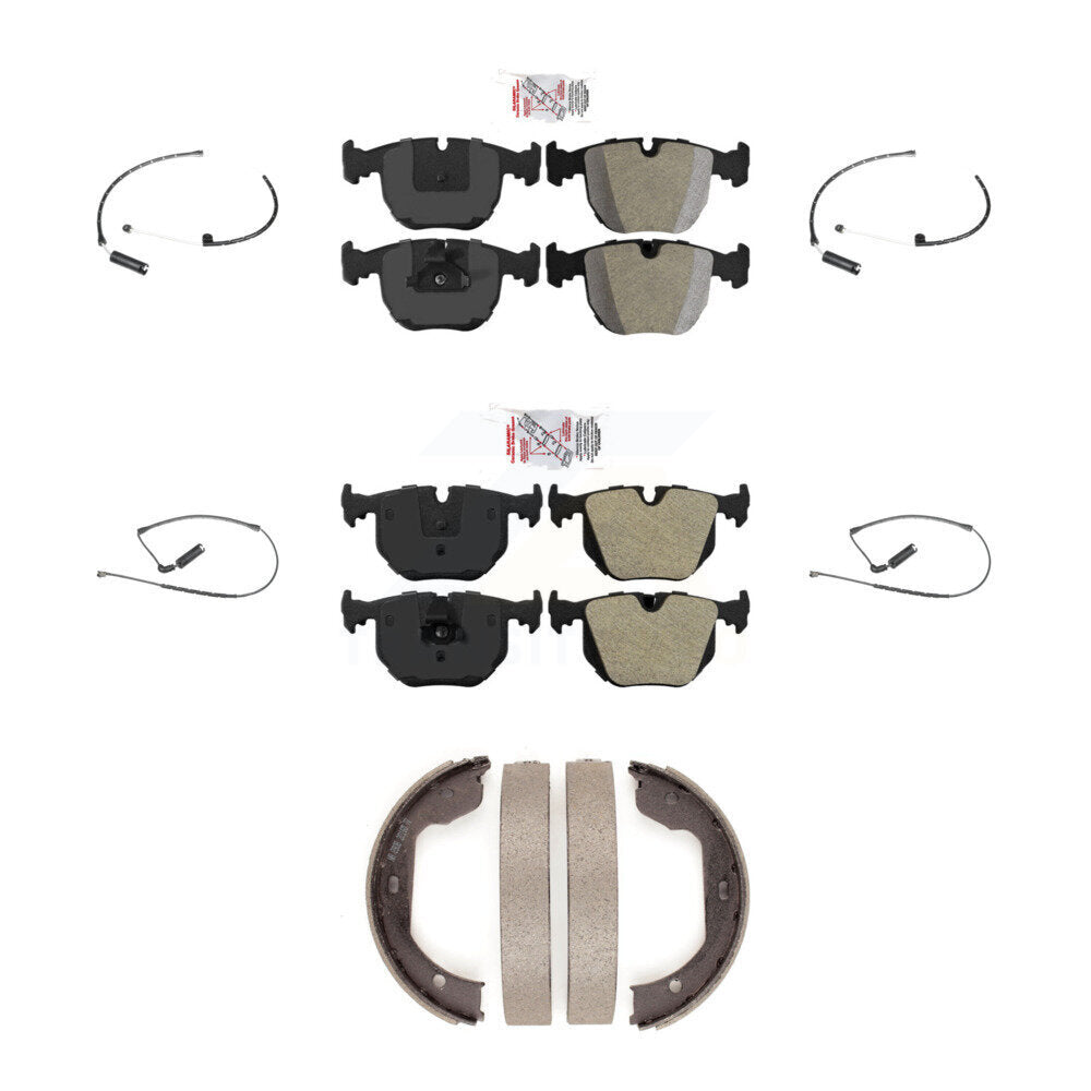 Ceramic Disc Brake Pads And Wear Sensors Front Rear Kit (7Pc) For BMW X5