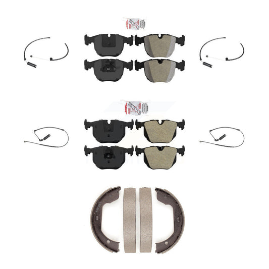 Ceramic Disc Brake Pads And Wear Sensors Front Rear Kit (7Pc) For BMW X5