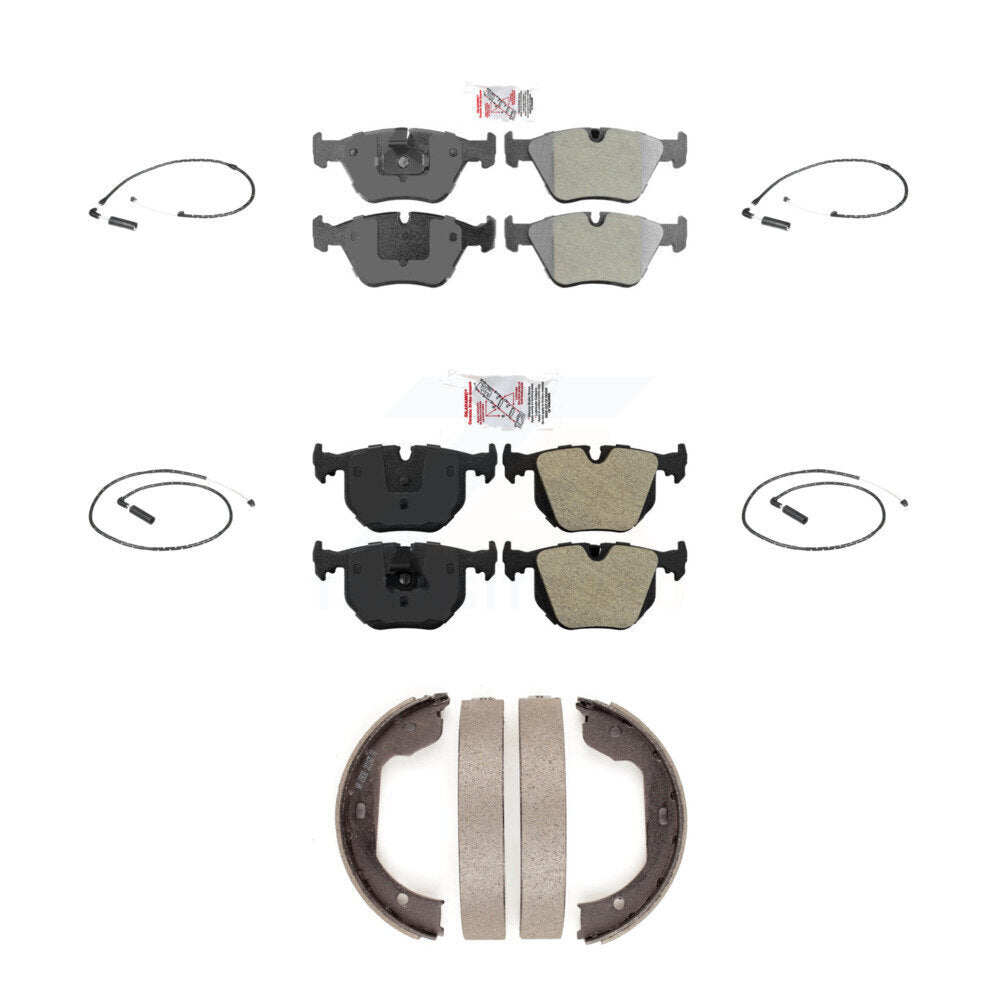 Ceramic Disc Brake Pad And Wear Sensor Front Rear Kit (7Pc) For 2004-2010 BMW X3