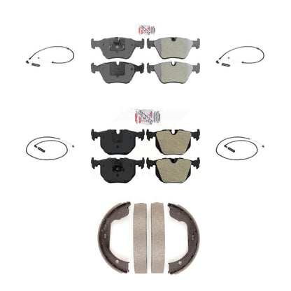 Ceramic Disc Brake Pad And Wear Sensor Front Rear Kit (7Pc) For 2004-2010 BMW X3