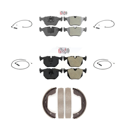 Ceramic Disc Brake Pad And Wear Sensor Front Rear Kit (7Pc) For 2004-2010 BMW X3
