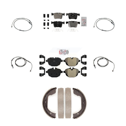 Ceramic Brake Pad And Wear Sensor Front Rear Kit (7Pc) For 2011 BMW X3 xDrive28i