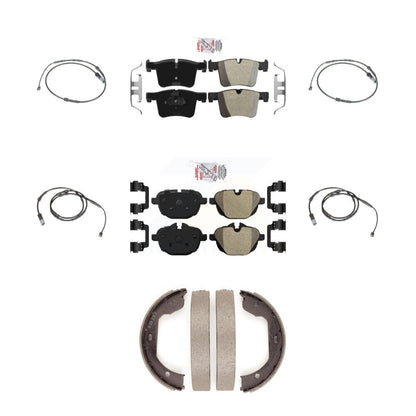 Ceramic Brake Pad And Wear Sensor Front Rear Kit (7Pc) For 2011 BMW X3 xDrive28i