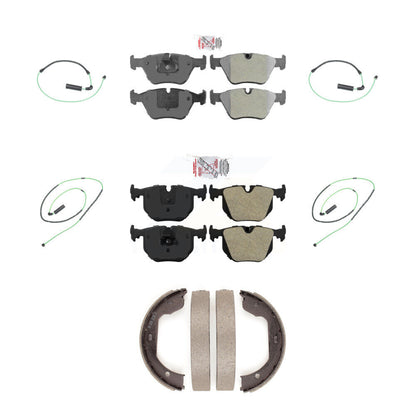 Ceramic Brake Pad And Wear Sensor Front Rear Kit (7Pc) For 2005-2006 BMW M3 3.2L