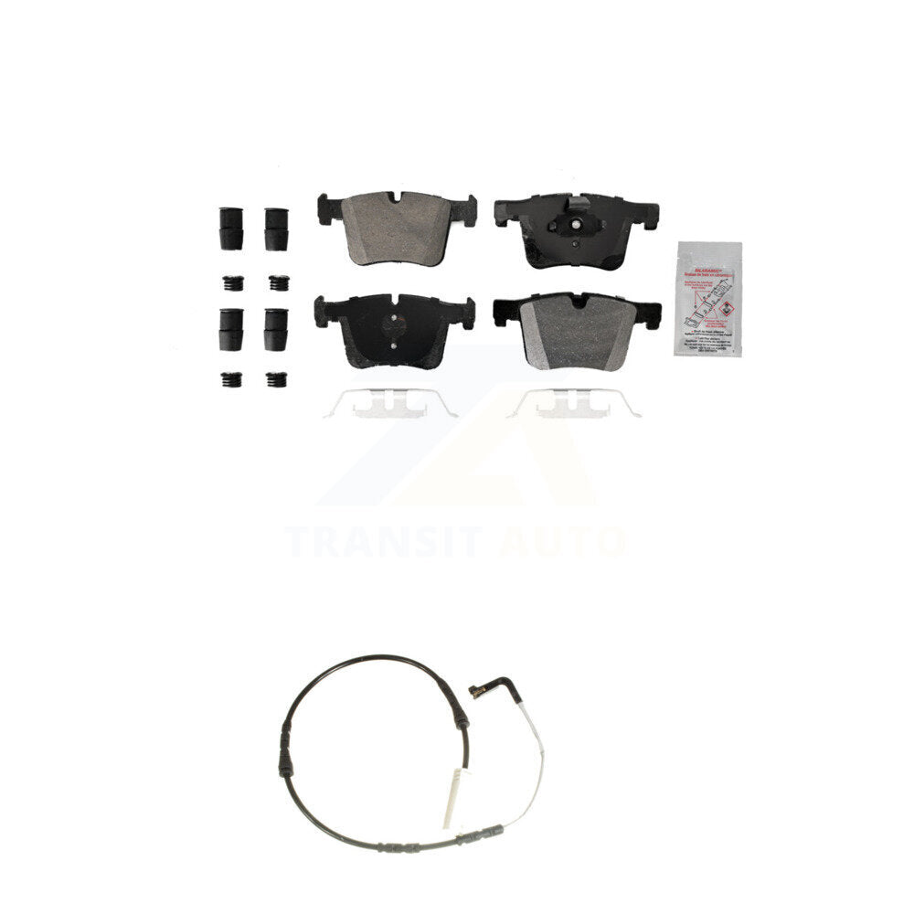 Ceramic Brake Pads Wear Sensor Front Kit For BMW 328i with Black Painted Caliper
