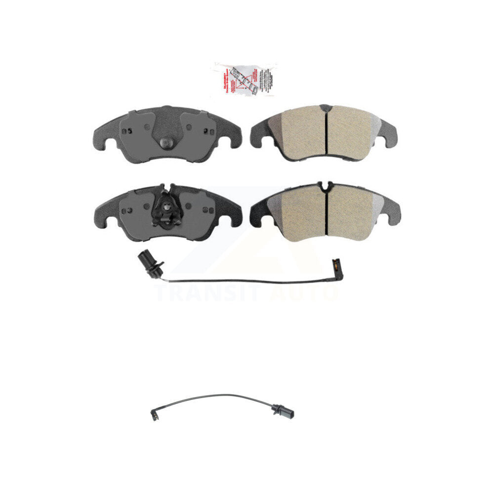 Ceramic Brake Pad Extra Wear Sensor Front Kit For Audi Q5 A4 Quattro A5 S4 S5 A6
