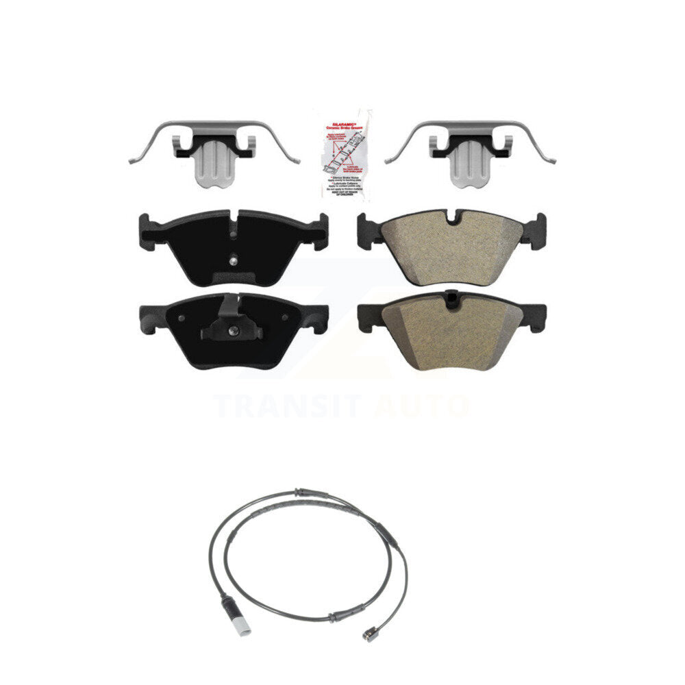 Ceramic Disc Brake Pads And Wear Sensors Front Kit For BMW 528i