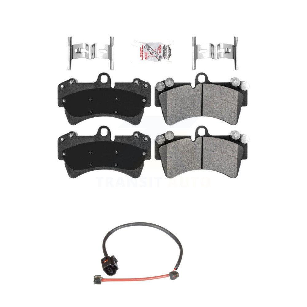Ceramic Disc Brake Pads And Wear Sensors Front Kit For Porsche Cayenne