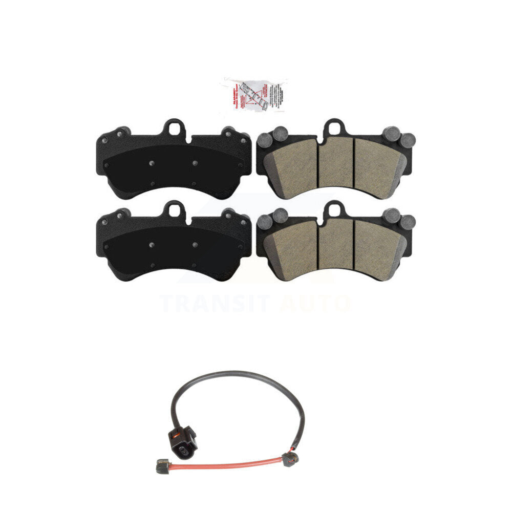 Ceramic Disc Brake Pads And Wear Sensors Front Kit For Porsche Cayenne