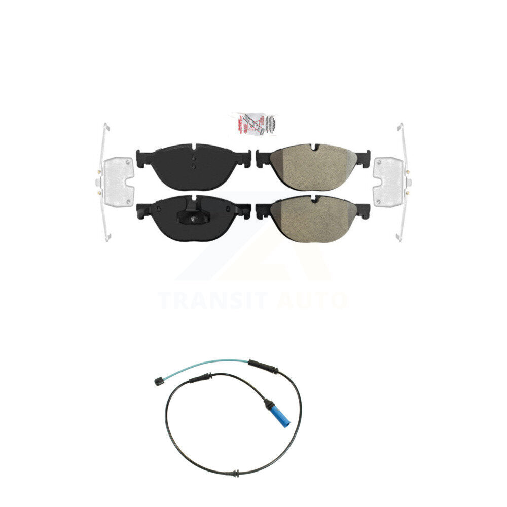Ceramic Disc Brake Pads And Wear Sensors Front Kit For 2015 BMW 750Li 750i