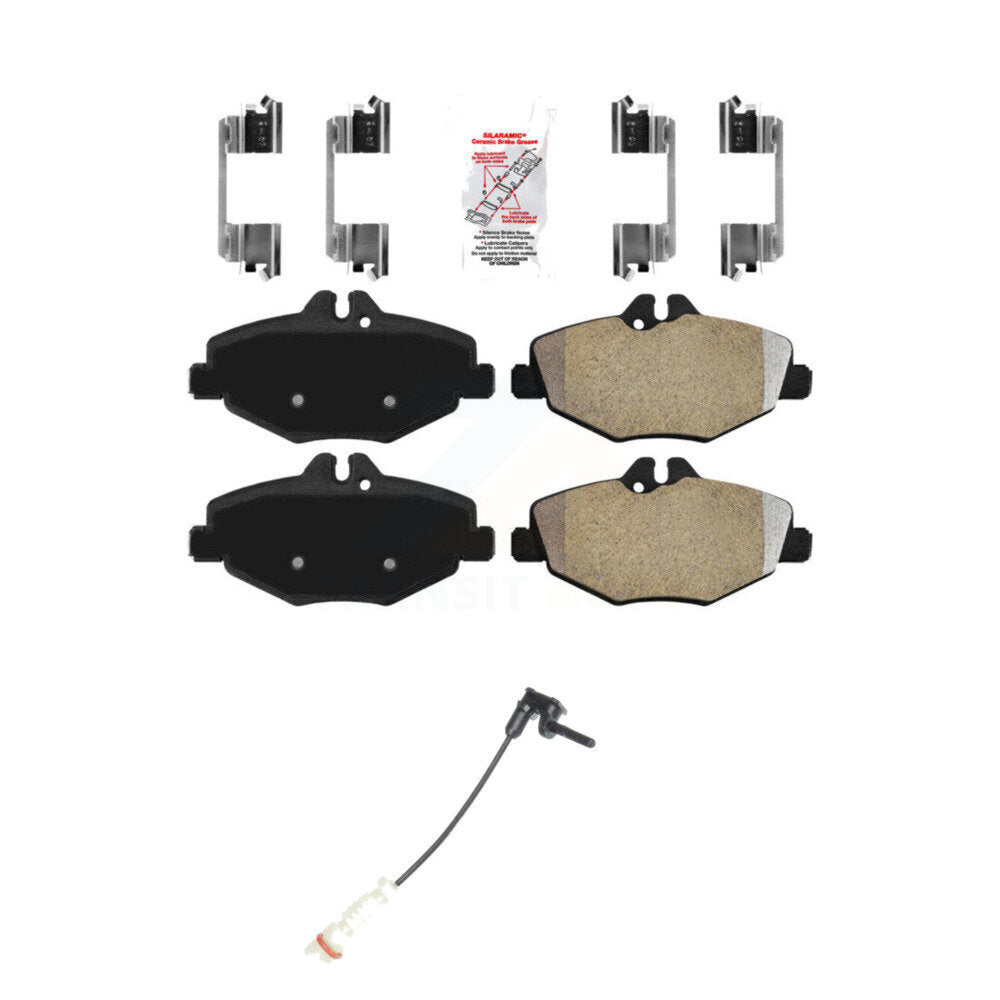 Ceramic Brake Pad & Wear Sensor Front Kit For Mercedes-Benz E320 Sedan with 3.2L