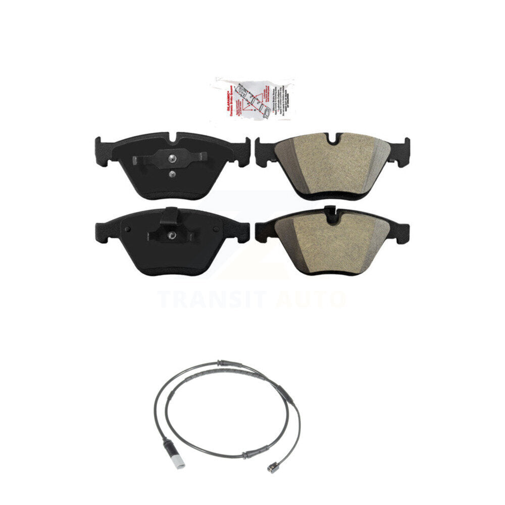 Ceramic Disc Brake Pads & Wear Sensor Front Kit For 2010 BMW 535i Base with 3.0L