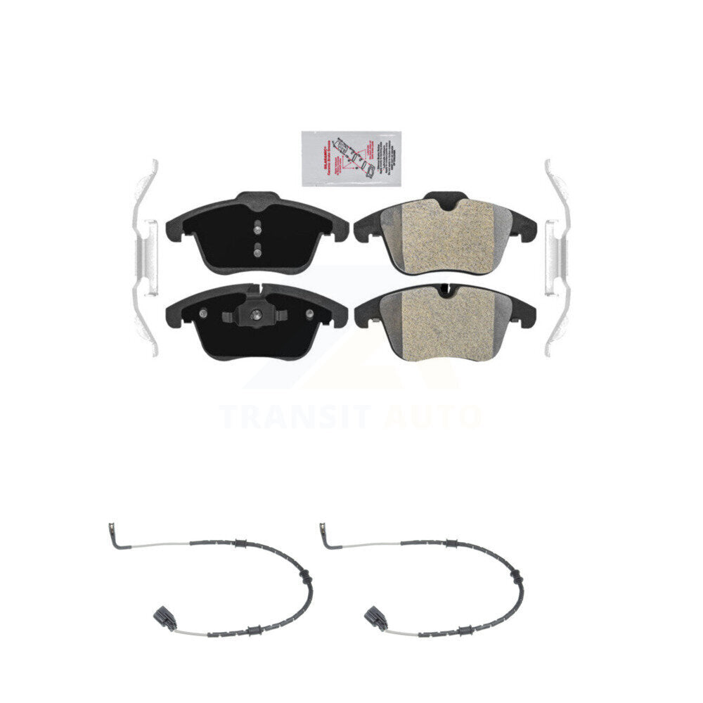 Ceramic Disc Brake Pads And Wear Sensors Front Kit For Jaguar XF