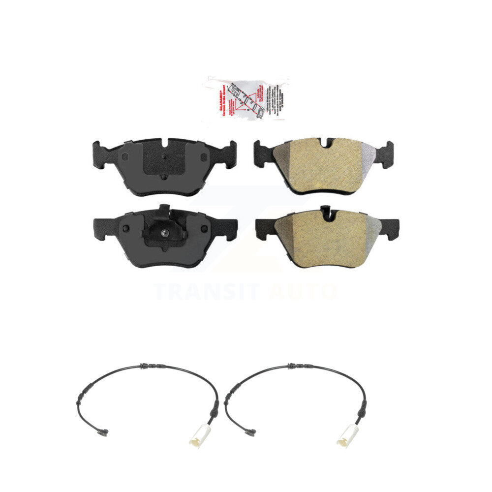 Ceramic Disc Brake Pads And Wear Sensors Front Kit For BMW 128i 3.0L