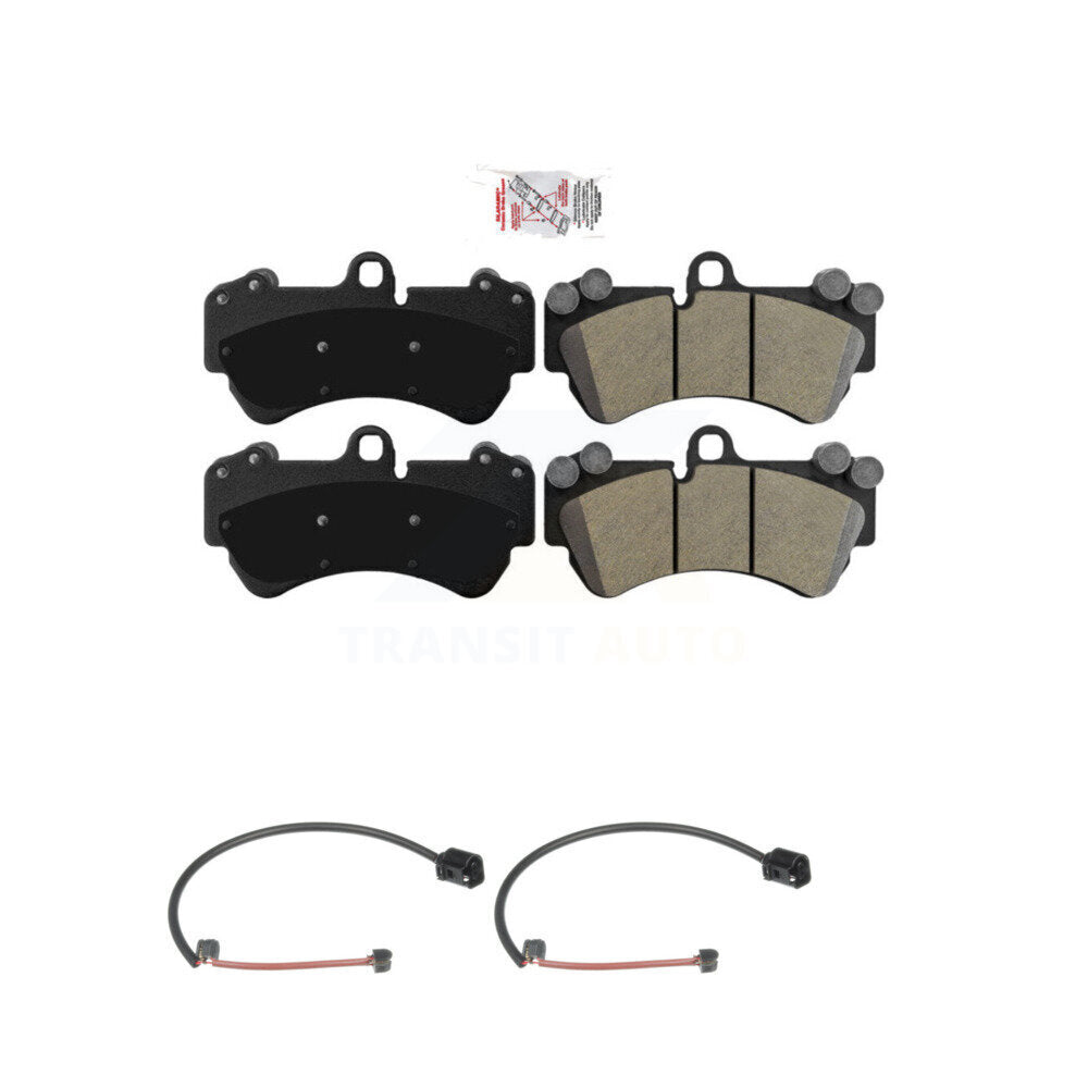 Ceramic Disc Brake Pads And Wear Sensors Front Kit For Porsche Cayenne