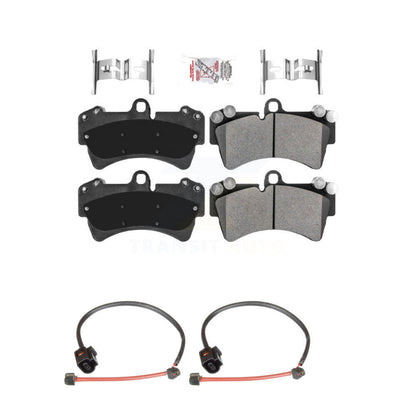 Ceramic Disc Brake Pads And Wear Sensors Front Kit For Porsche Cayenne
