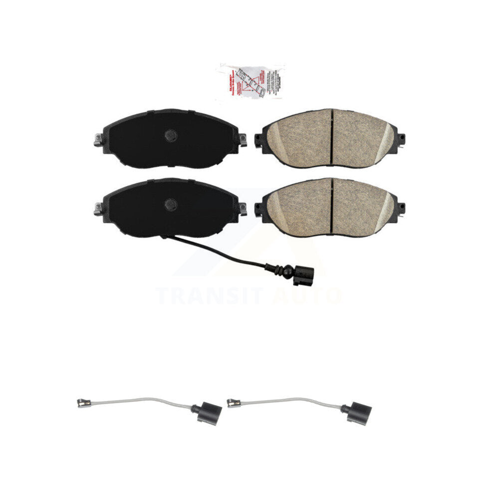 Ceramic Brake Pad Extra Wear Sensor Front Kit For Volkswagen Jetta GTI Golf R S3