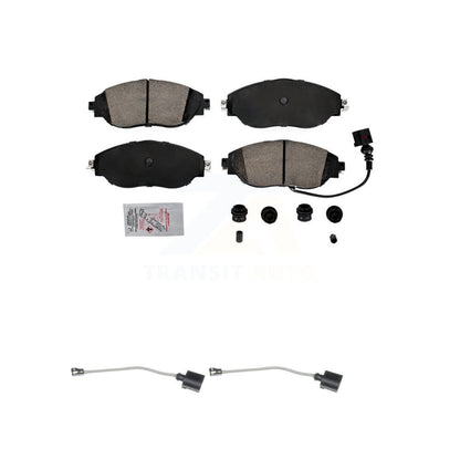 Ceramic Brake Pad & Extra Wear Sensor Front Kit For Volkswagen Jetta Arteon Audi