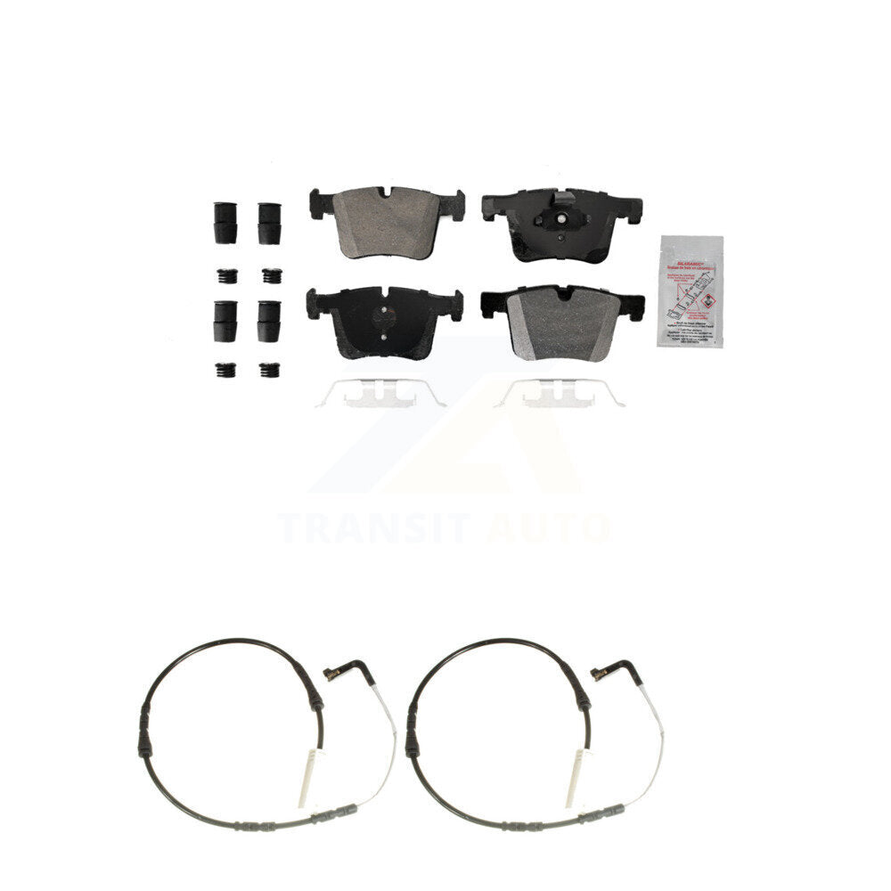Ceramic Brake Pads Wear Sensor Front Kit For BMW 328i with Black Painted Caliper