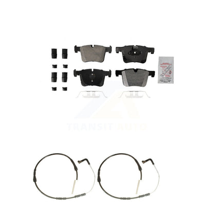 Ceramic Brake Pads Wear Sensor Front Kit For BMW 328i with Black Painted Caliper