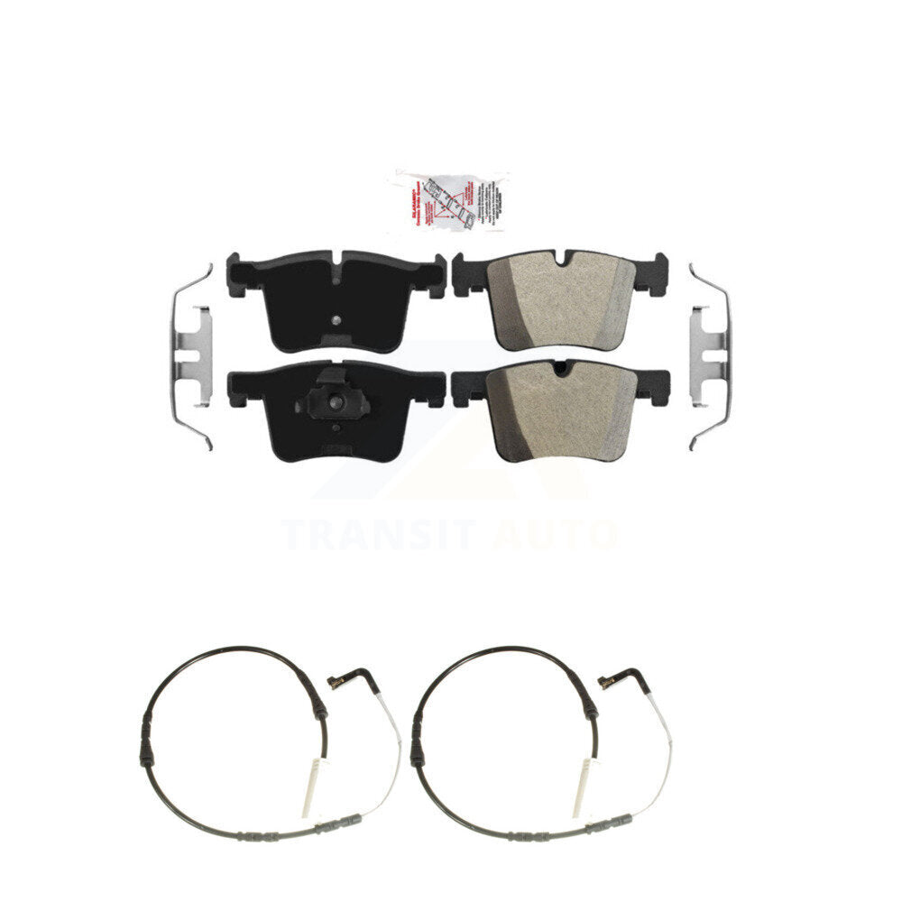 Ceramic Brake Pads Wear Sensor Front Kit For BMW 328i with Black Painted Caliper