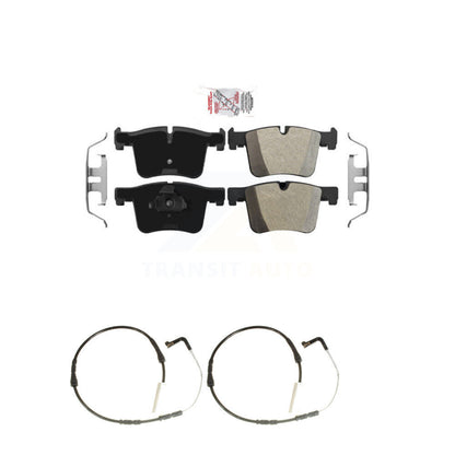 Ceramic Brake Pads Wear Sensor Front Kit For BMW 328i with Black Painted Caliper