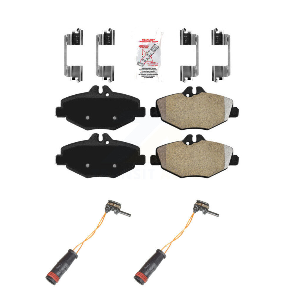 Ceramic Disc Brake Pads And Wear Sensors Front Kit For Mercedes-Benz E350 RWD