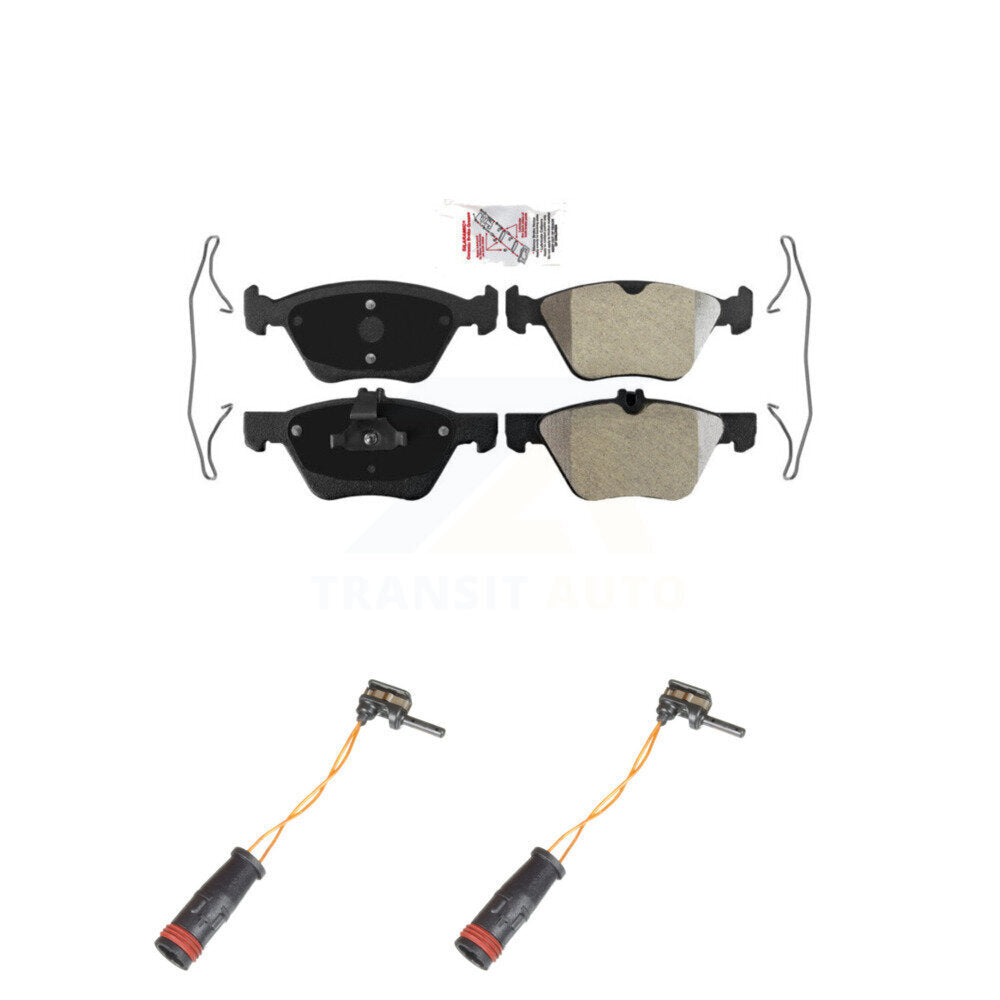 Ceramic Disc Brake Pads And Wear Sensors Front Kit For Mercedes-Benz E350 E300