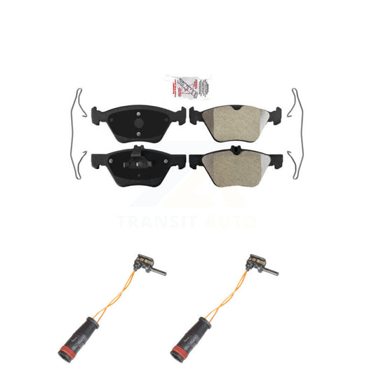 Ceramic Disc Brake Pads And Wear Sensors Front Kit For Mercedes-Benz E350 E300