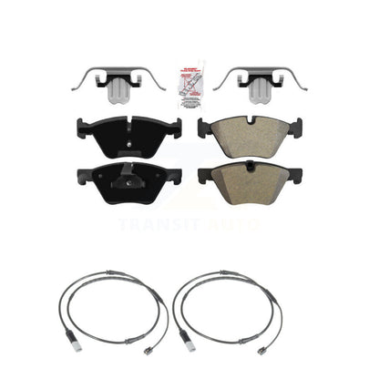 Ceramic Disc Brake Pads And Wear Sensors Front Kit For BMW 528i