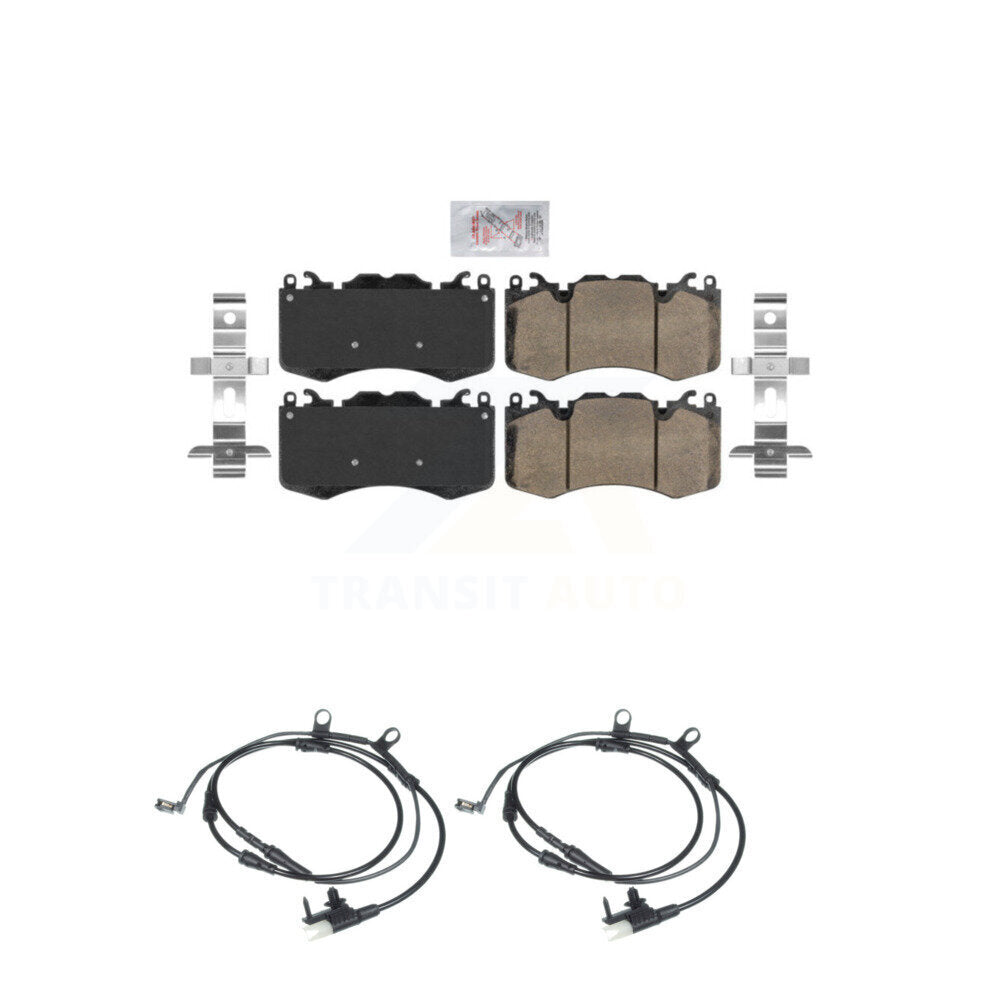 Ceramic Disc Brake Pads And Wear Sensors Front Kit For Land Rover Range Sport