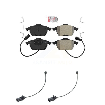 Ceramic Disc Brake Pads And Extra Wear Sensors Front Kit For Volkswagen Passat