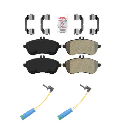 Ceramic Disc Brake Pads & Wear Sensor Front Kit For 2012 Mercedes-Benz C250 1.8L