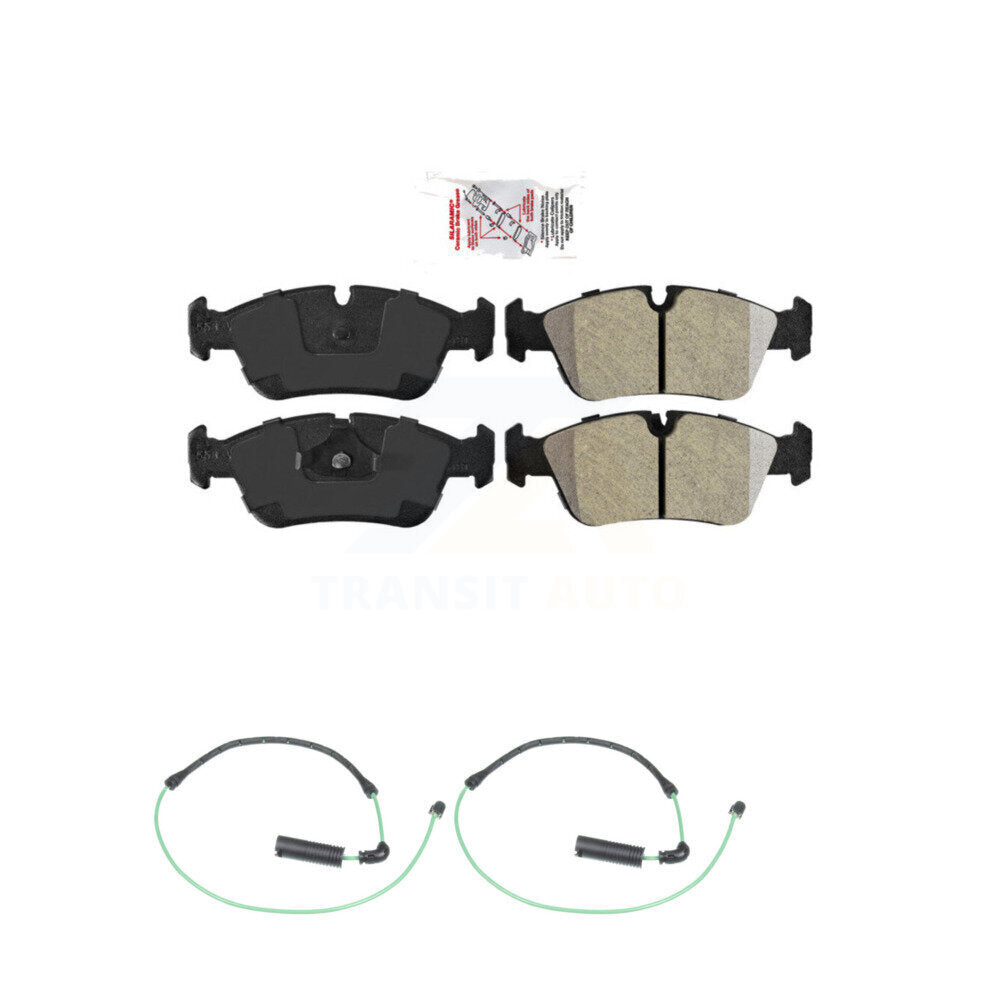 Ceramic Disc Brake Pads And Wear Sensors Front Kit For 2001-2005 BMW 325xi 2.5L