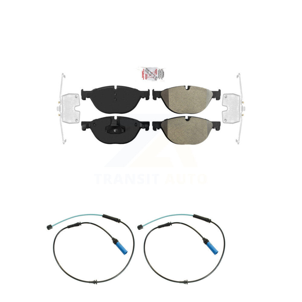 Ceramic Disc Brake Pads And Wear Sensors Front Kit For 2015 BMW 750Li 750i