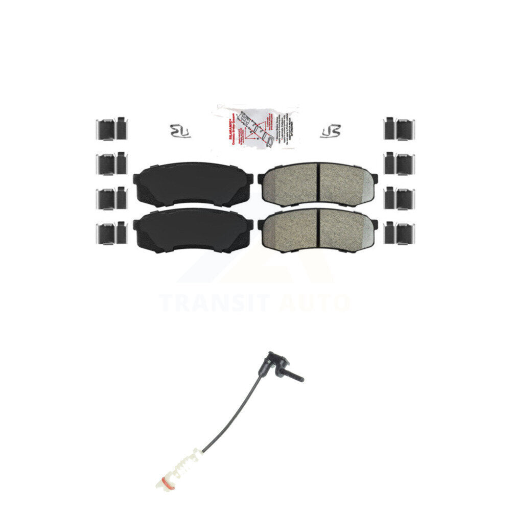 Ceramic Disc Brake Pads Wear Sensor Rear Kit For 2000 Mercedes-Benz C43 AMG 4.3L